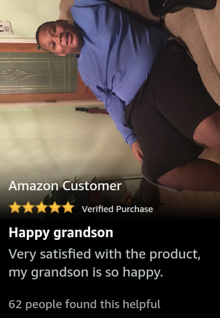 photo caption - Ea Amazon Customer Verified Purchase Happy grandson Very satisfied with the product, my grandson is so happy. 62 people found this helpful