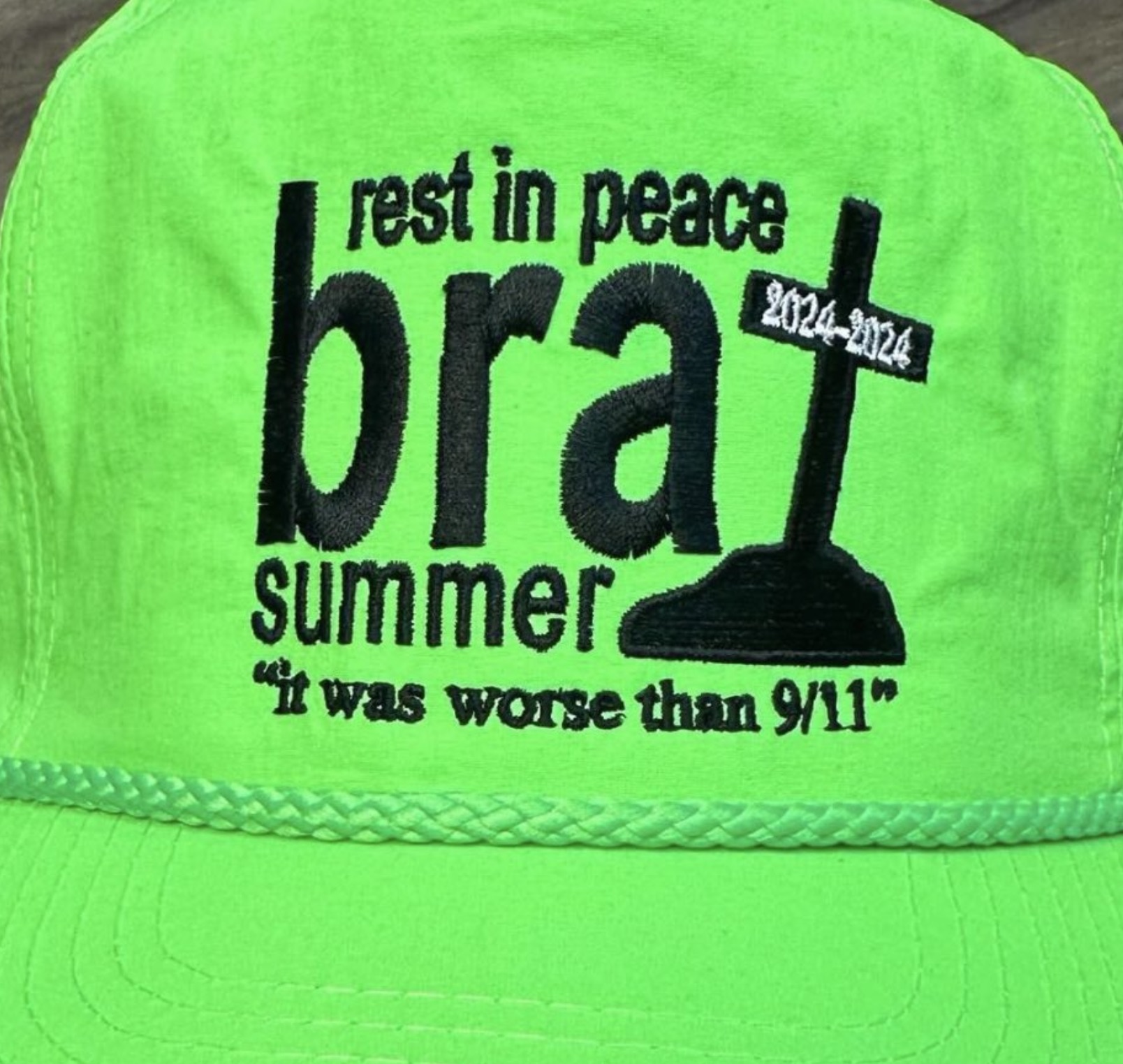 baseball cap - rest in peace 20242024 brat summer "It was worse than 911"