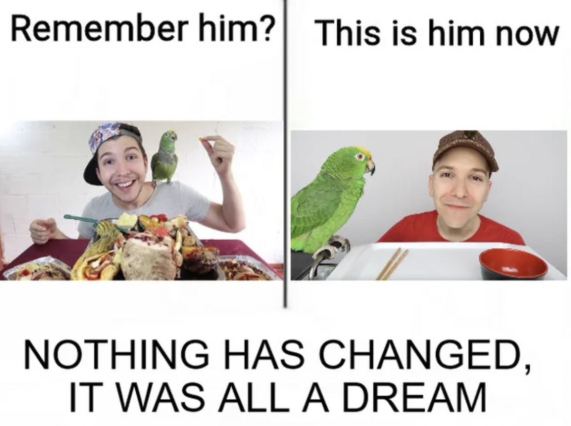 Meme - Remember him? This is him now Nothing Has Changed, It Was All A Dream