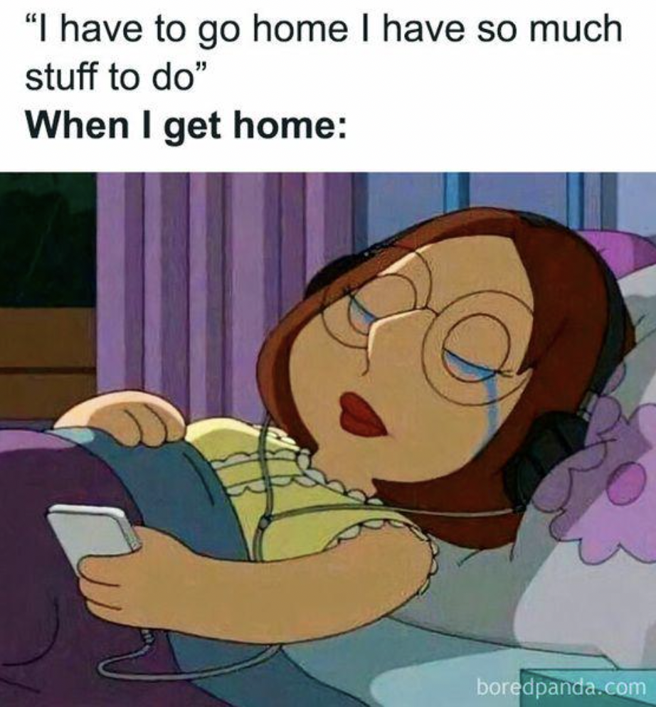 meg family guy sad - "I have to go home I have so much stuff to do" When I get home boredpanda.com