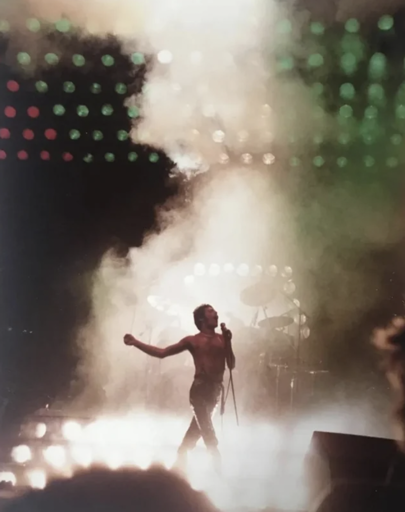 queen concert image in smoke