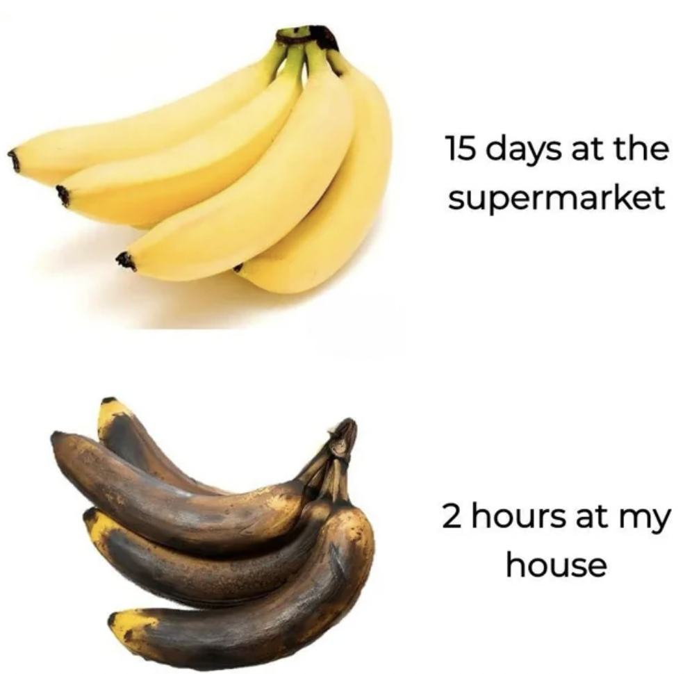 black banana - 15 days at the supermarket 2 hours at my house