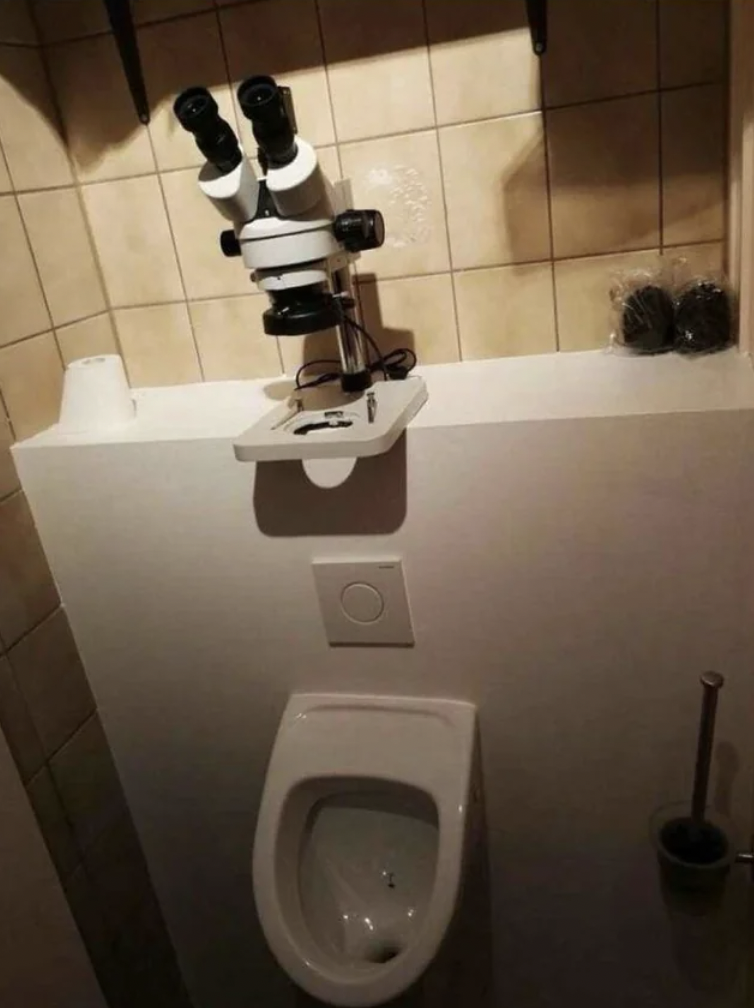 toilet with microscope