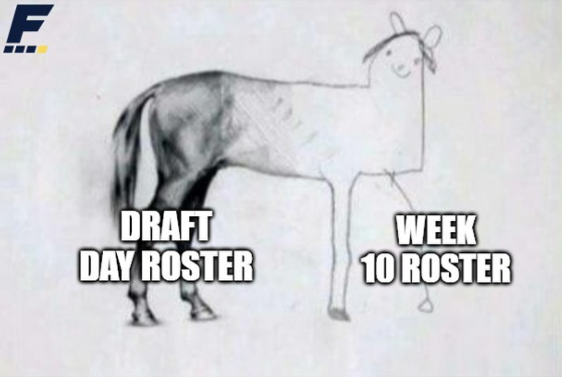 half drawn horse - F Draft Day Roster Week 10 Roster