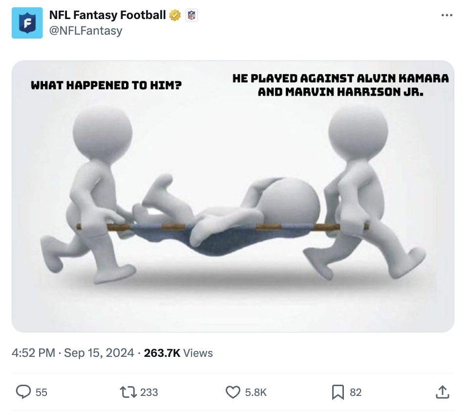 wetin kill am meme - F Nfl Fantasy Football 122 What Happened To Him? He Played Against Alvin Kamara And Marvin Harrison Jr. Views 55 1233 82