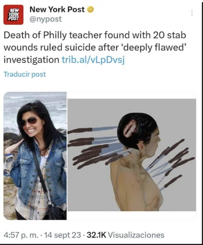 sam goldberg ellen greenberg - New York Post New York Post Death of Philly teacher found with 20 stab wounds ruled suicide after 'deeply flawed' investigation trib.alvLpDvsj Traducir post p. m. 14 sept 23 Visualizaciones