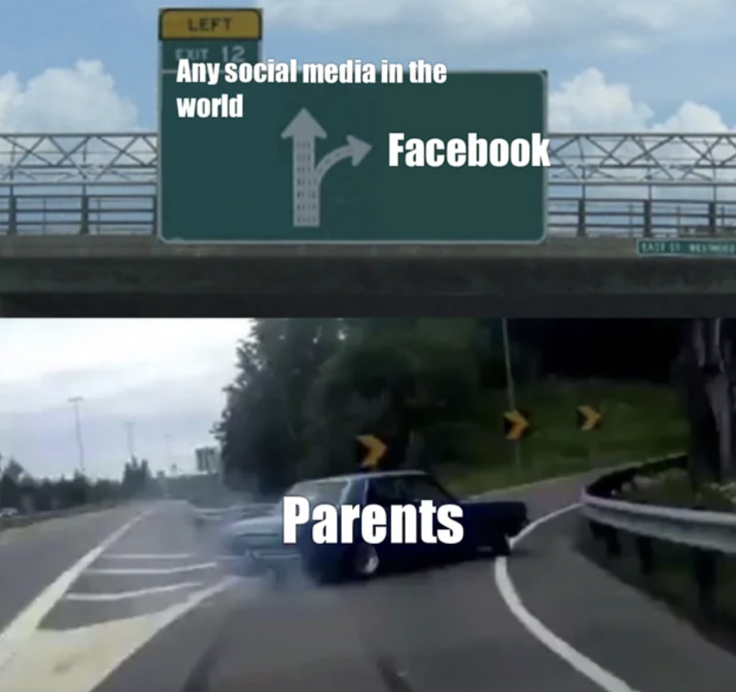 drift meme - Left Fut 12 Any social media in the world Facebook Parents Call St Min