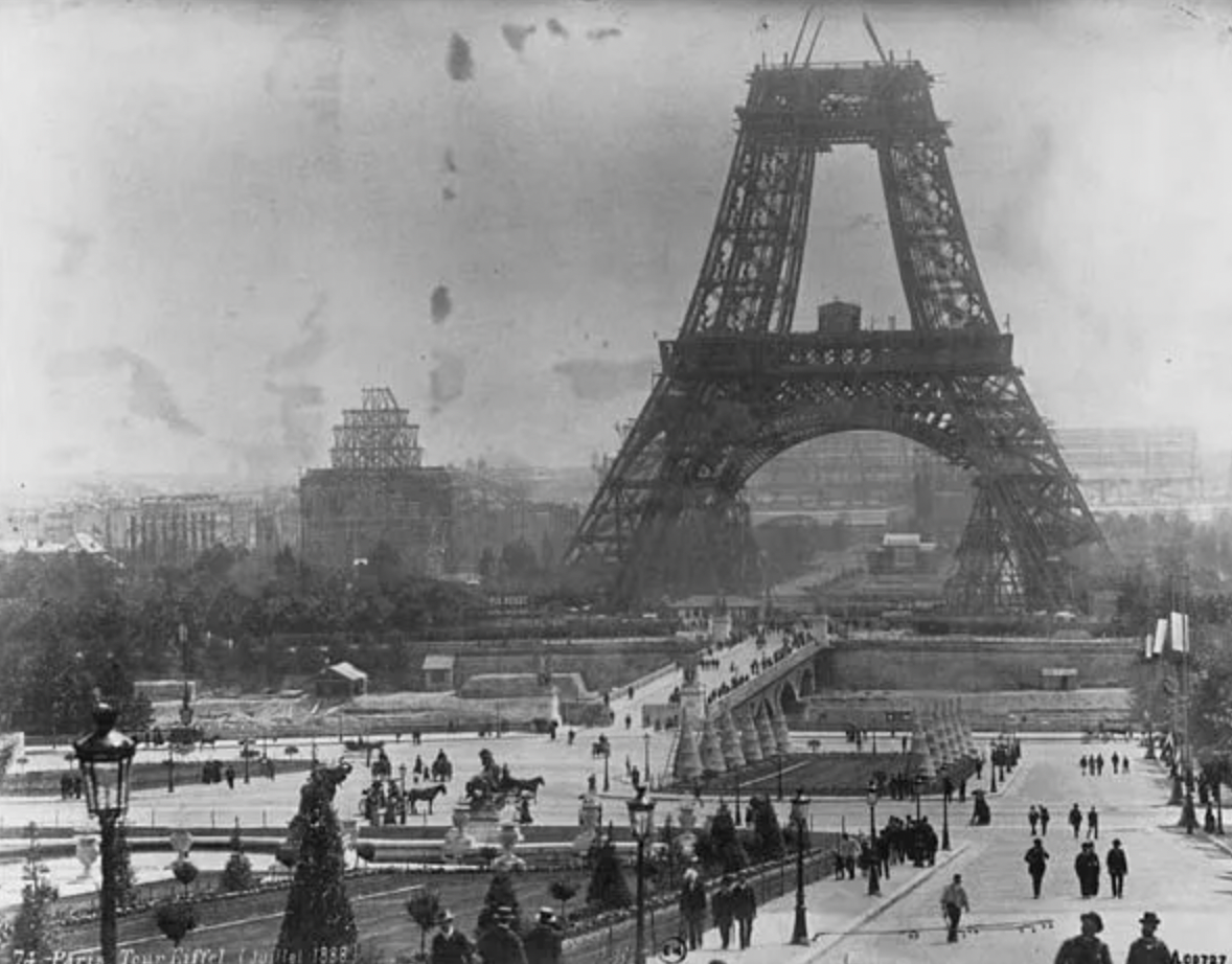 The Eiffel Tower under construction, 1878.