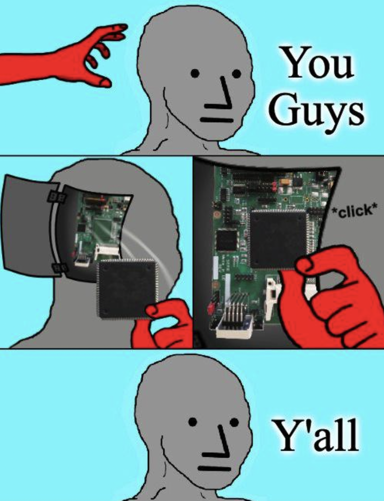 npc update chip meme - You Guys click Y'all