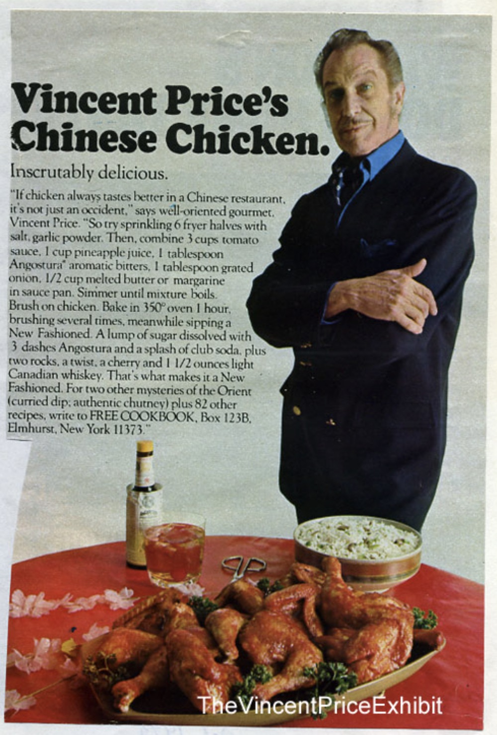 vincent price chicken recipe - Vincent Price's Chinese Chicken. Inscrutably delicious. "If chicken always tastes better in a Chinese restaurant, it's not just an occident," says welloriented gourmet. Vincent Price. "So try sprinkling 6 fryer halves with s