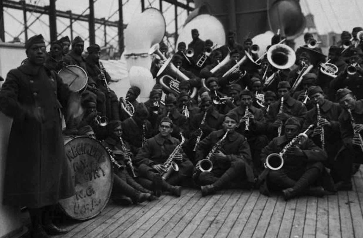 The Hellfighters were known for their jazz band, and played a part in popularizing jazz in Europe. 