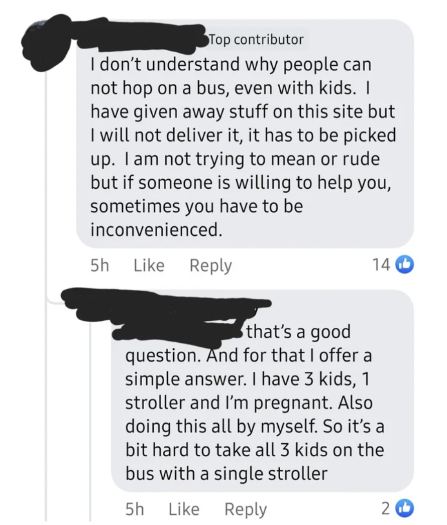 military aircraft - Top contributor I don't understand why people can not hop on a bus, even with kids. I have given away stuff on this site but I will not deliver it, it has to be picked up. I am not trying to mean or rude but if someone is willing to he