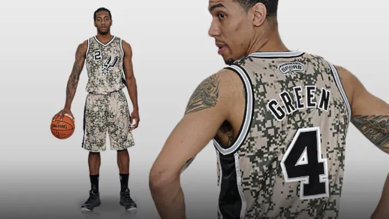 My apologies to the troops, but camo uniforms never work. They look, at best, and, at worst, really fucking ugly. The Spurs camo throwbacks are the biggest example of the latter, as you wish they blended into their surroundings better so you didn’t have to look at how terrible they are.
