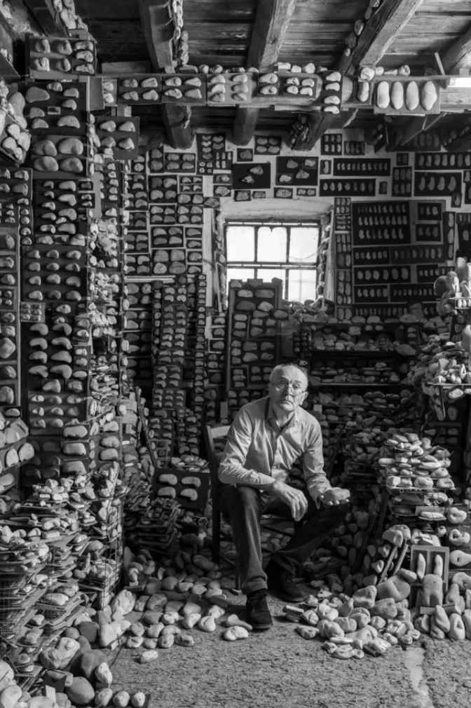 Luigi Lineri, collector of River Stones.