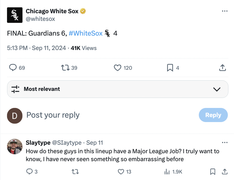 18 Times the White Sox Twitter Account Was Tired of Loosing