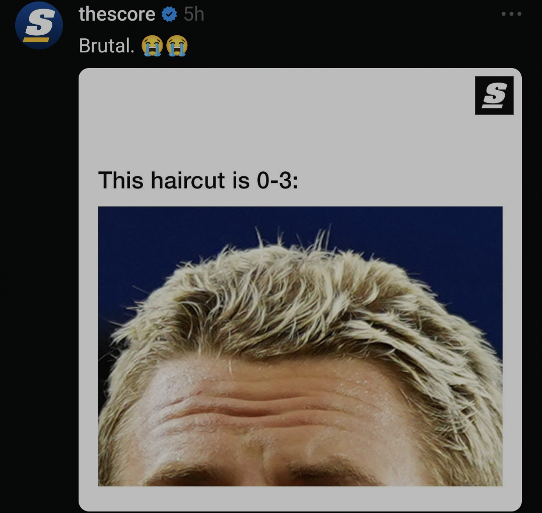 screenshot - S thescore 5h Brutal. This haircut is 03 Si