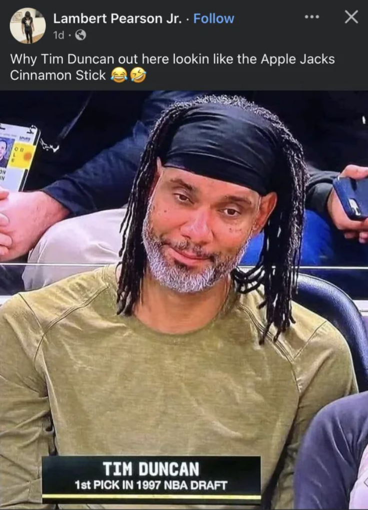 tim duncan 2024 - Lambert Pearson Jr. . 1d> Why Tim Duncan out here lookin the Apple Jacks Cinnamon Stick Tim Duncan 1st Pick In 1997 Nba Draft