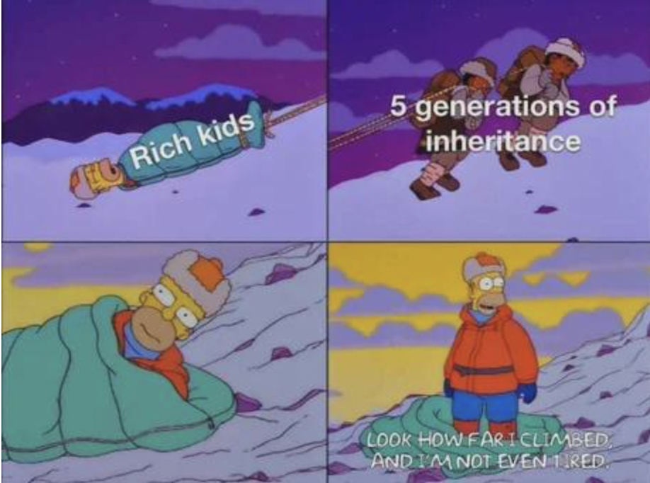 rich kids simpson meme - Rich kids 5 generations of inheritance Look How Far I Climbed And Im Not Even Red