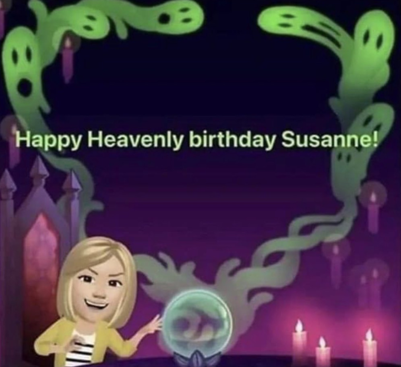 cartoon - Happy Heavenly birthday Susanne!