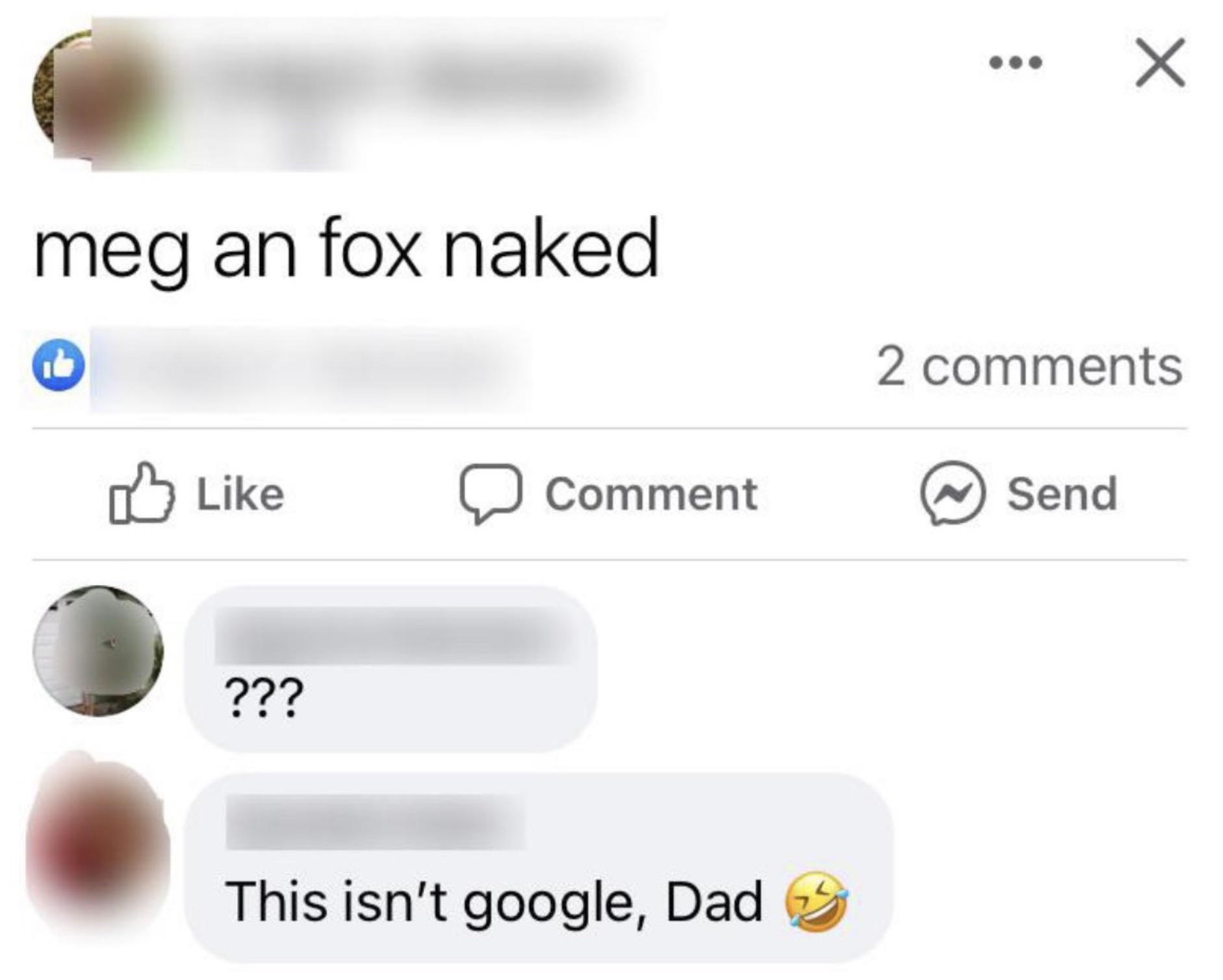 screenshot - megan fox naked 2 Comment Send ??? This isn't google, Dad