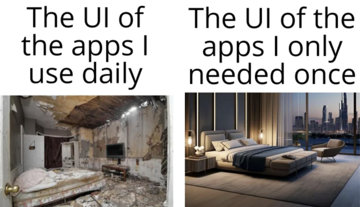 interior design - The Ui of the apps I use daily The Ui of the apps I only needed once