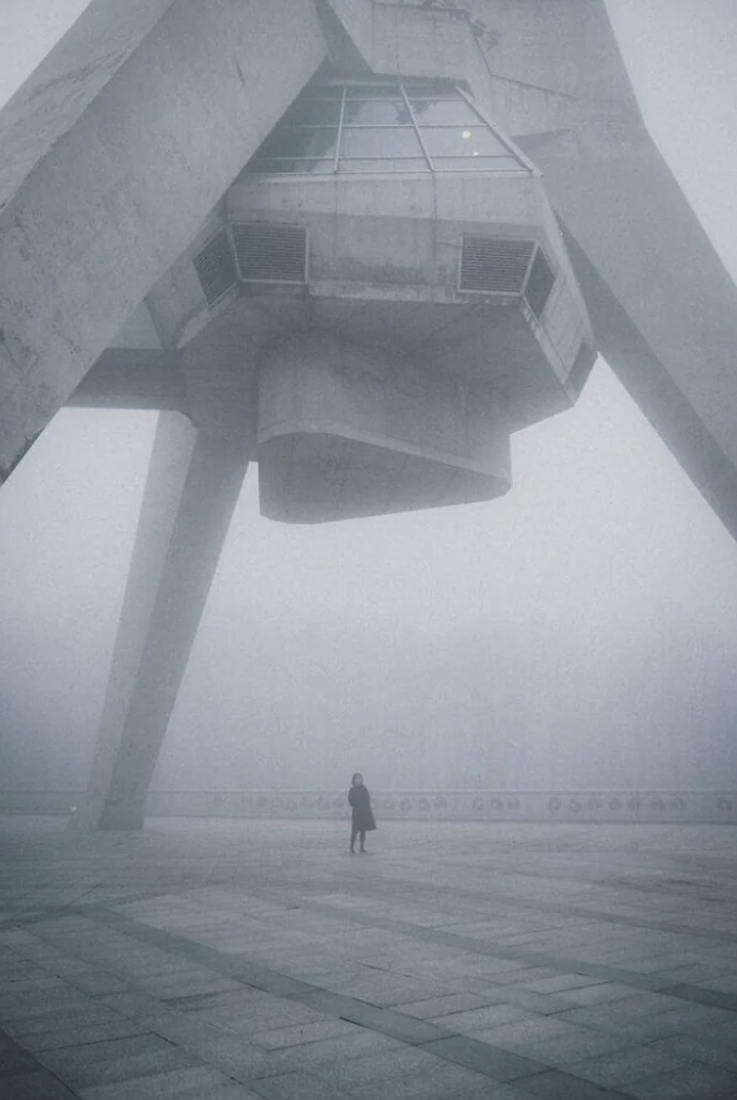 brutalism in fog