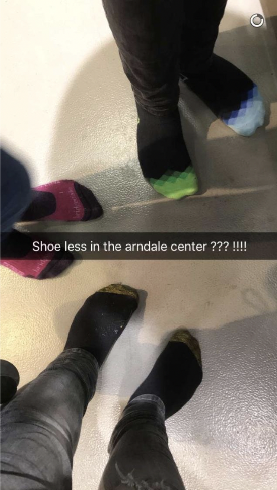 snow - Shoe less in the arndale center ???!!!!