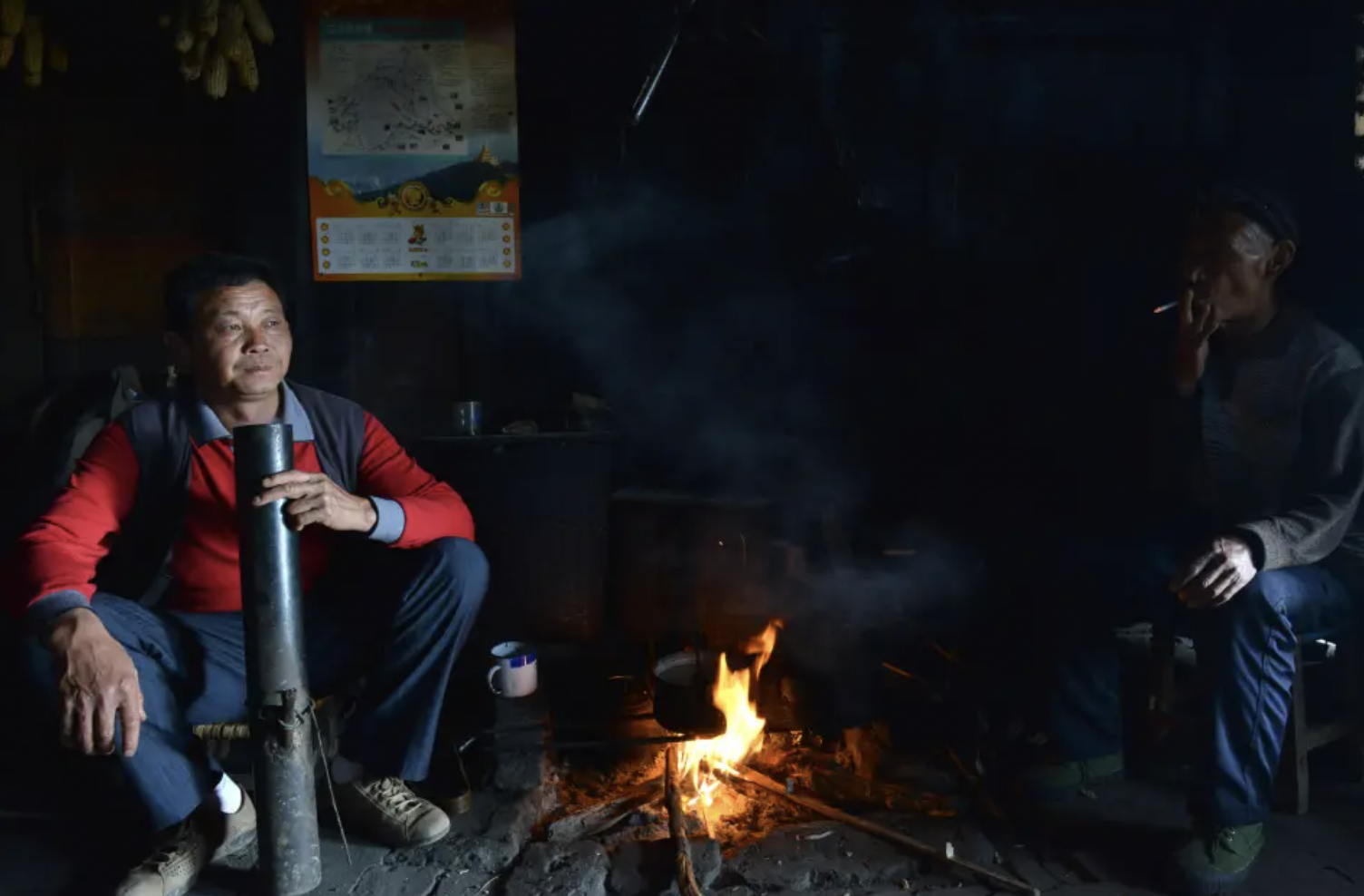 Residents use wood-fires to heat their homes and cook.