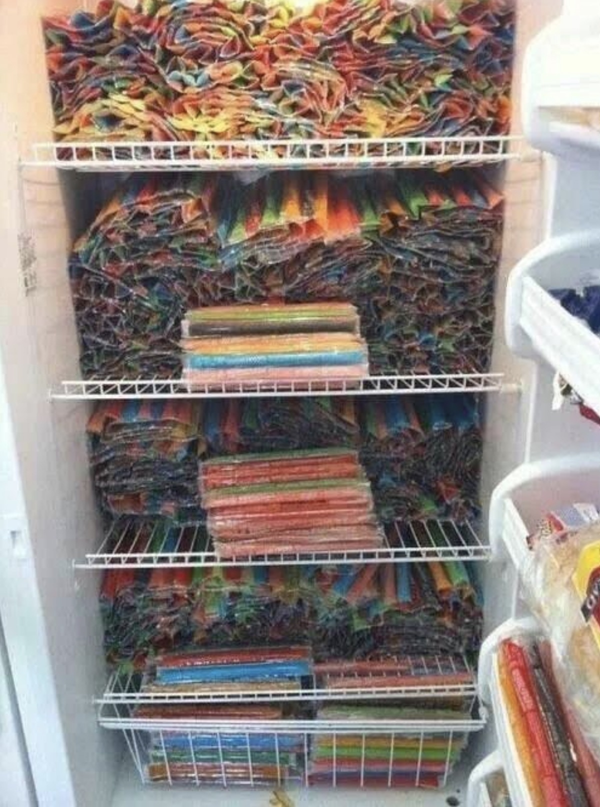 freezer full of otter pops