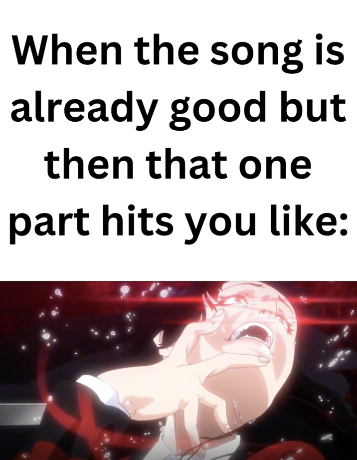 cartoon - When the song is already good but then that one part hits you