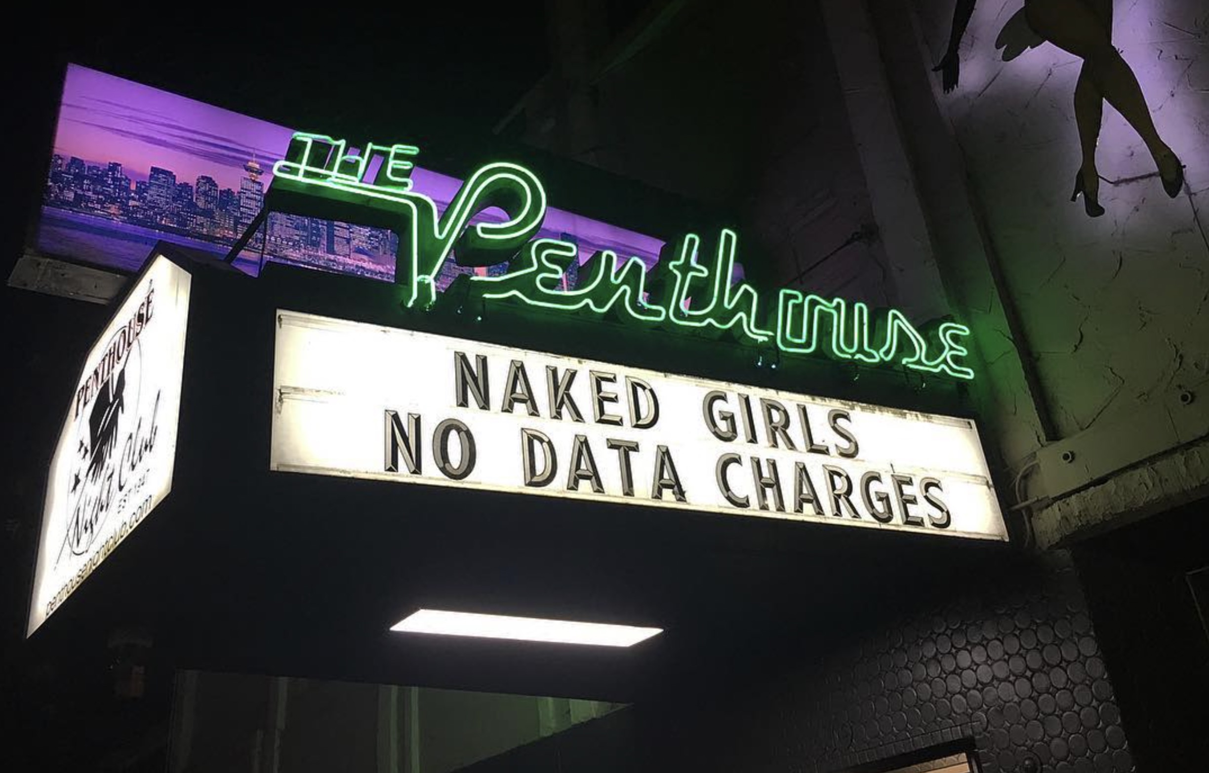 neon sign - The Penthouse Naked Girls No Data Charges