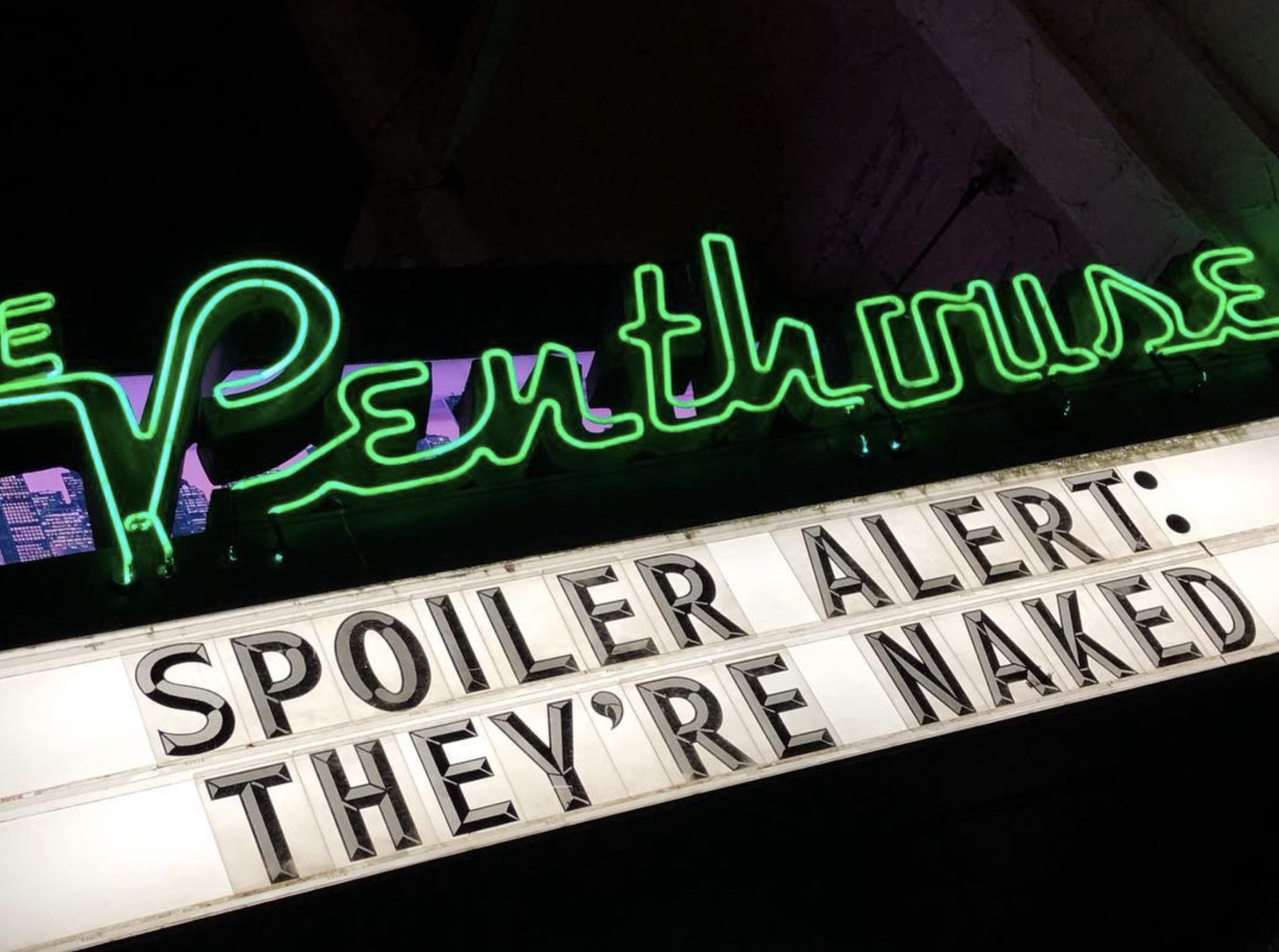 neon sign - Penthouse Spoiler Alert They'Re Naked