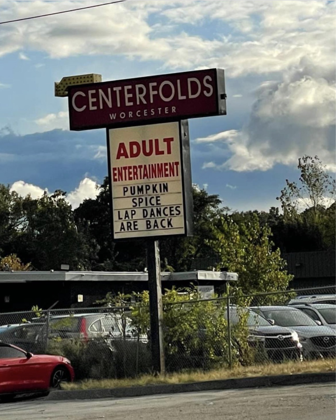 street sign - Centerfolds Worcester Adult Entertainment Pumpkin Spice Lap Dances Are Back