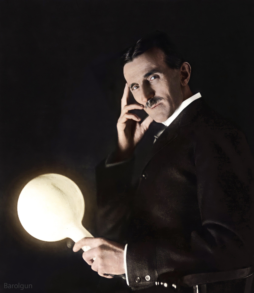 nikola tesla colorized - Barolgun