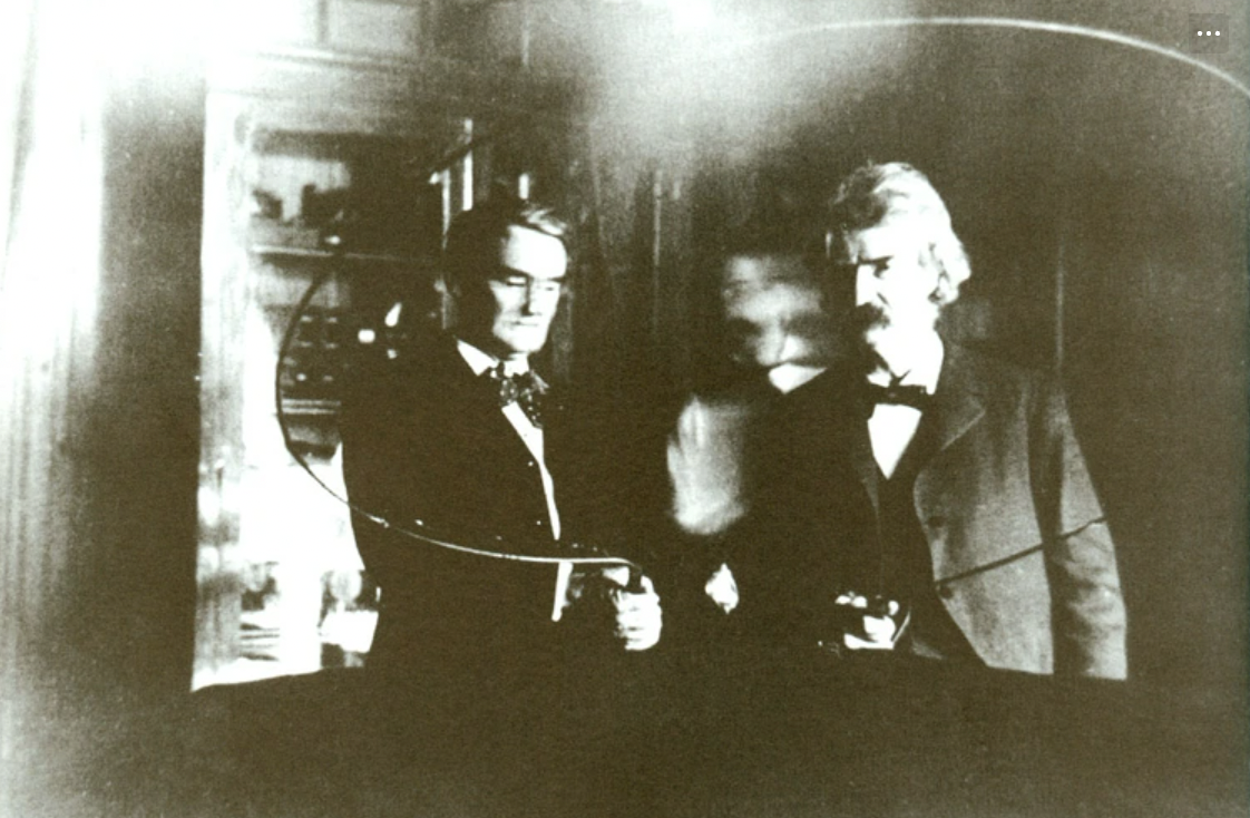 Twain and Tesla together in the lab, 1894. 