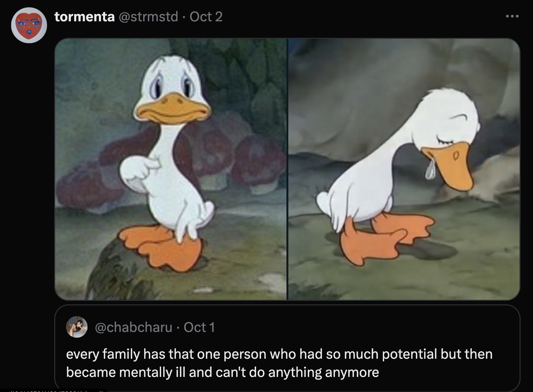 kendrick lamar drake meme - tormenta . Oct 2 Oct 1 every family has that one person who had so much potential but then became mentally ill and can't do anything anymore