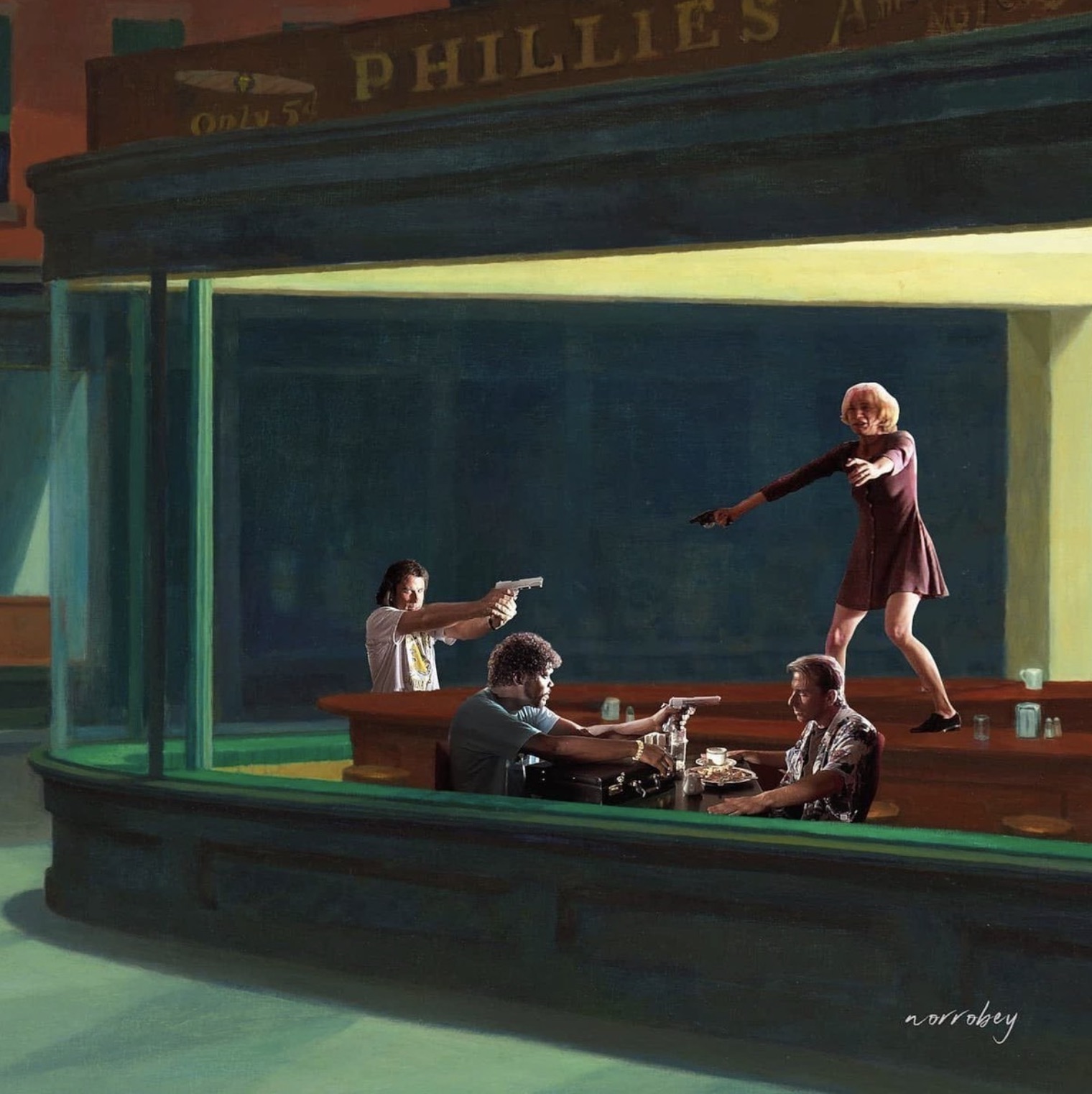 nighthawks pulp fiction - Only 5 Phillie worrobey M