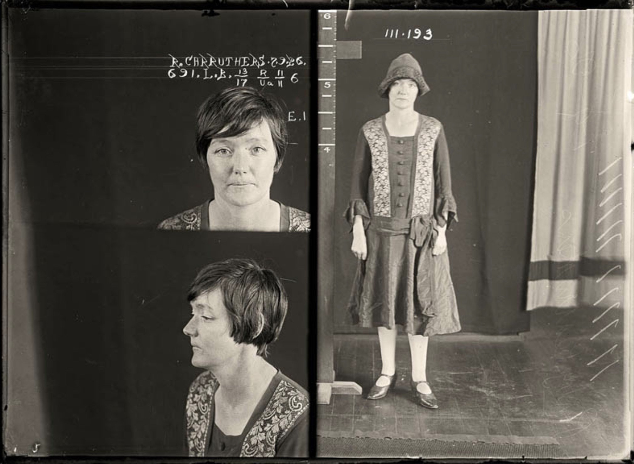 1920s mugshot women - R.Chrruthers 7926. 691.13 Ri 17 Uall || 6 E.I 5 111.193