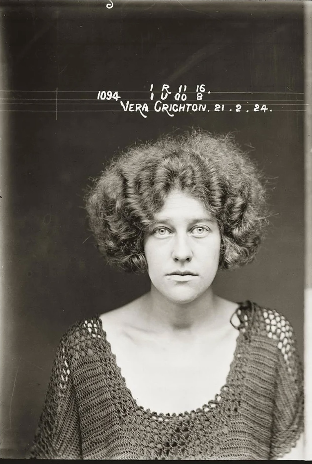 1920s mugshots women - 1094 Ir 11 16. 1000 8 Vera Crichton. 21.2.24.