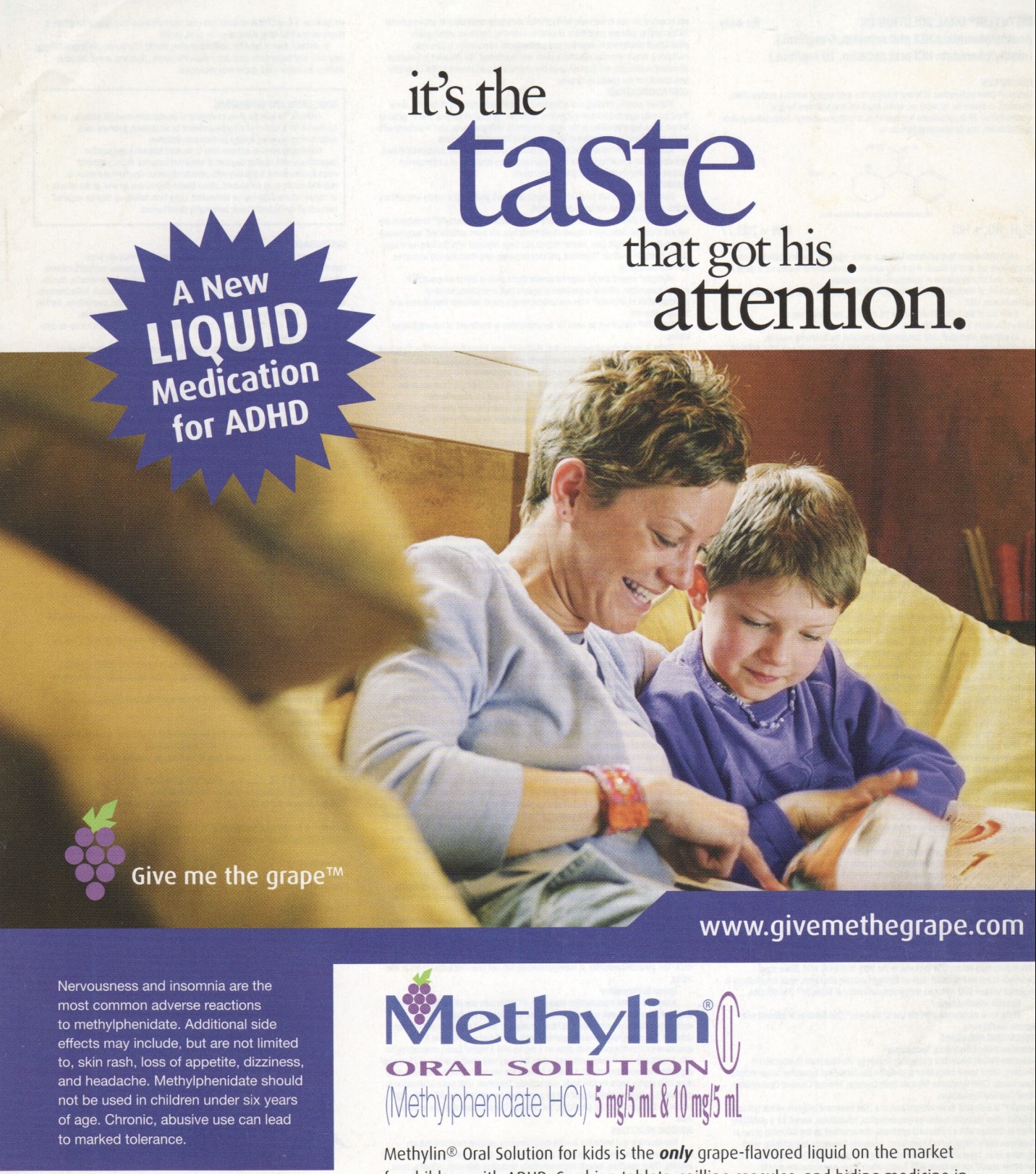 poster - A New Liquid Medication for Adhd it's the taste that got his. attention. Give me the grape Nevad most common ad effects may include, but are not ed tokin of appetis dzi and hatch Methylphee should notteiden under six years of age. Chronic, abusiv