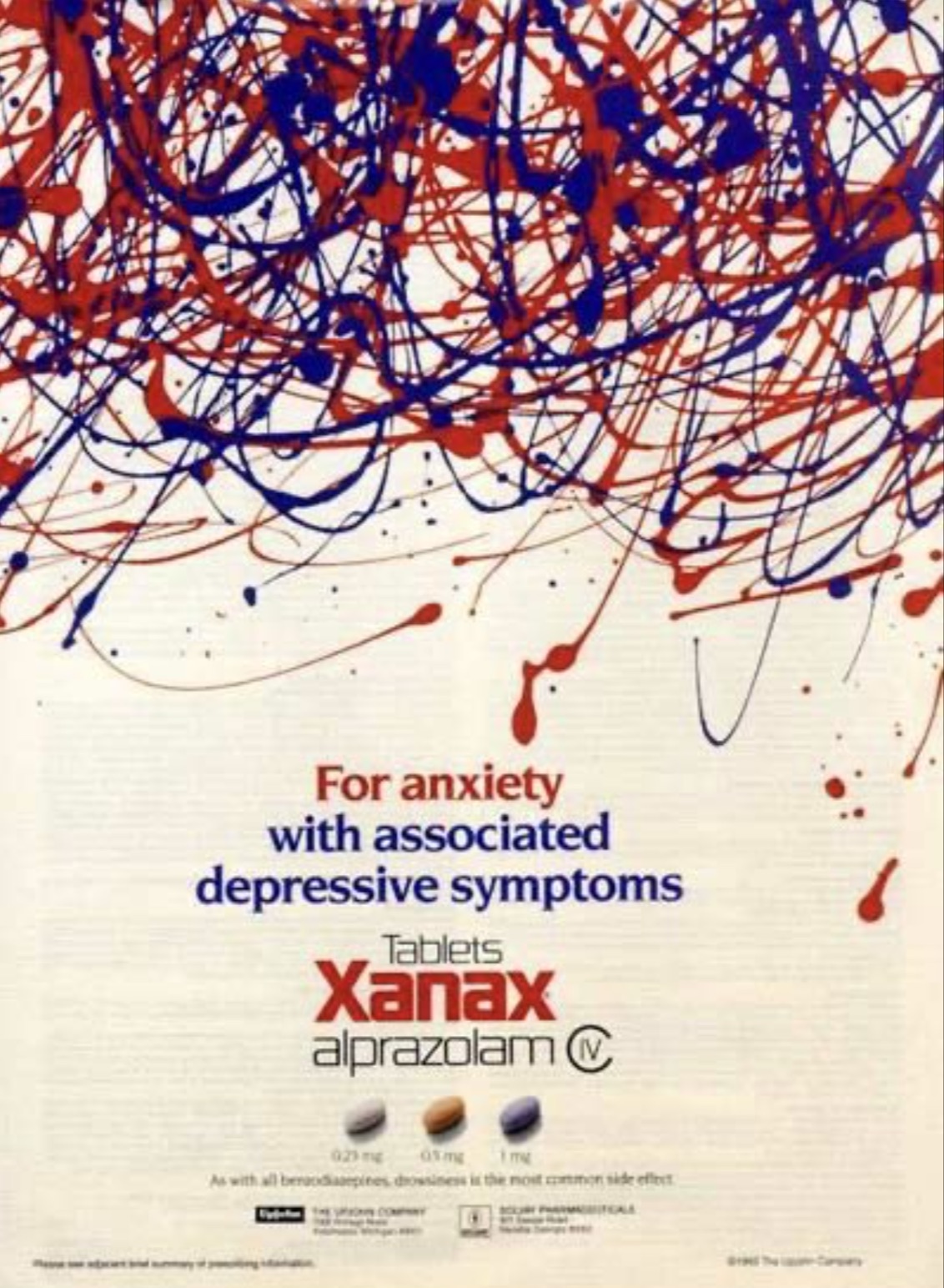 xanax vintage drug ads - For anxiety with associated depressive symptoms Tablets Xanax alprazolam As with all berandarpines drowsiness is the most common side effect Mitaa