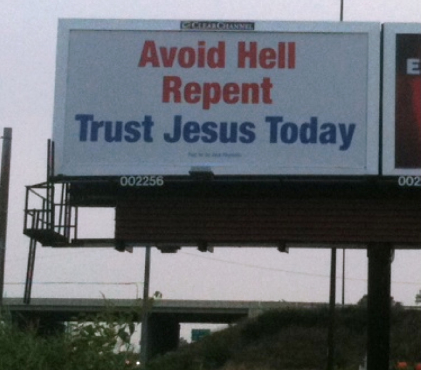 billboard - C Clear Channel Avoid Hell Repent Trust Jesus Today 002256 E 002