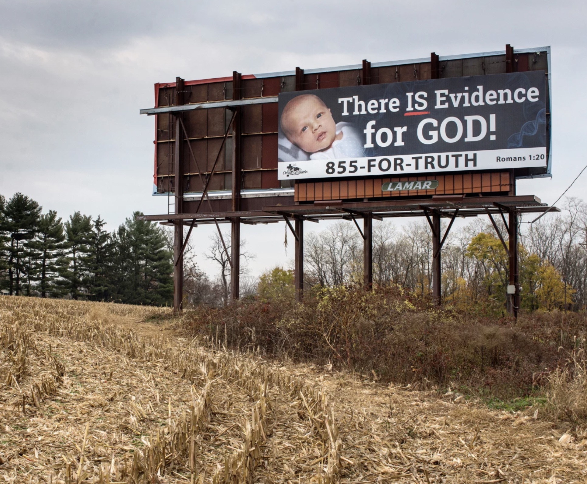 billboard - There Is Evidence for God! 855ForTruth Lamar Romans