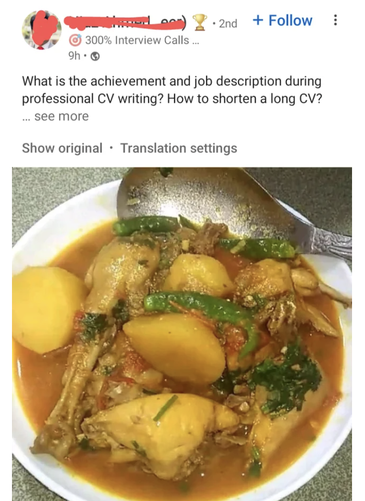 yellow curry - 300% Interview Calls... 2nd What is the achievement and job description during professional Cv writing? How to shorten a long Cv? ... see more Show original Translation settings