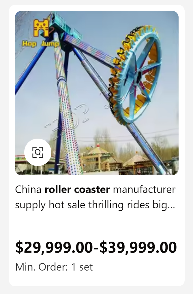 roller coaster - Hap Jump b China roller coaster manufacturer supply hot sale thrilling rides big... $29,999.00$39,999.00 Min. Order 1 set