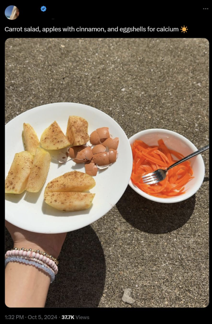 bk chicken nuggets - Carrot salad, apples with cinnamon, and eggshells for calcium Views