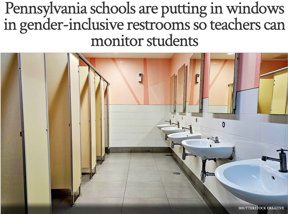 bathroom sink - Pennsylvania schools are putting in windows in genderinclusive restrooms so teachers can monitor students Shutterstock Creative