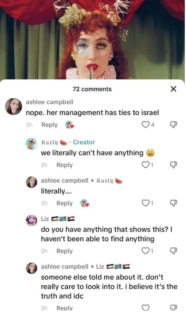 red hair - 72 ashlee campbell nope. her management has ties to israel 3 Surly Creator 4 we literally can't have anything 2h ashlee campbell Surly literally... 2h Leve do you have anything that shows this? I haven't been able to find anything 21 ashlee cam