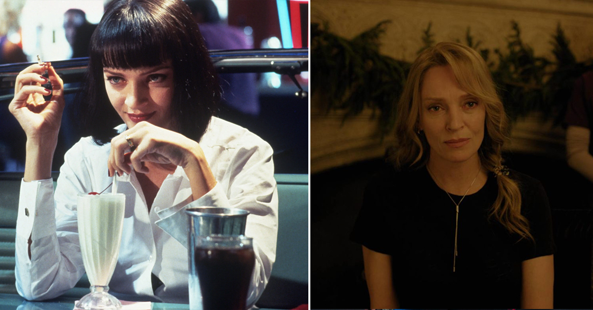 Uma Thurman in ‘Pulp Fiction’ (1994) and ‘Oh, Canda’ (2024)