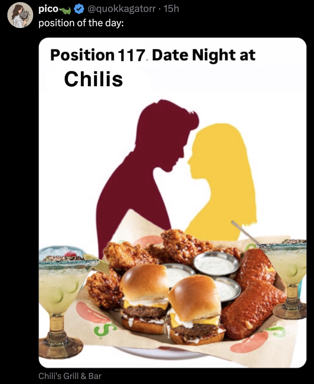 chili's triple dipper price - pico 15h position of the day Position 117. Date Night at Chilis Chili's Grill & Bar